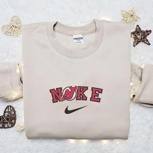 Nike x New Jersey Devils Embroidered T shirt Sports Embroidered T shirt Nike Inspired Embroidered T shirt