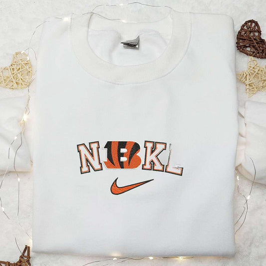 Nike x Cincinnati Bengals Embroidered Hoodie NFL Sports Embroidered T shirt Custom Nike Embroidered