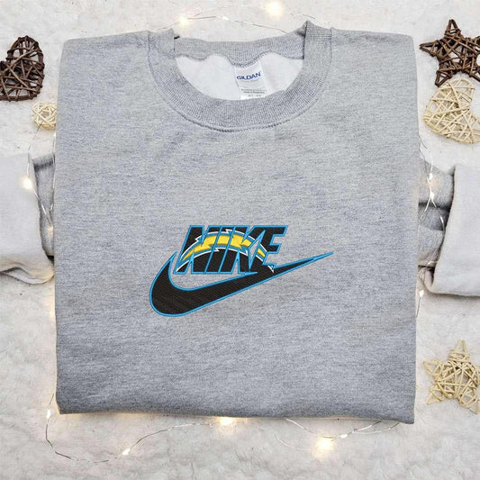 Nike x Los Angeles Chargers Logo Embroidered T shirt Sports Embroidered T shirt Nike Inspired Embroidered T shirt 1