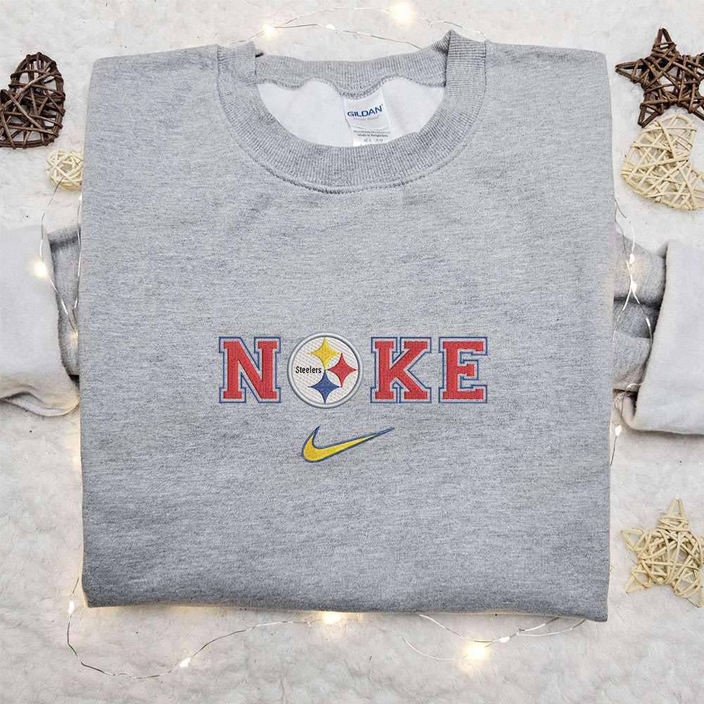 Nike x Pittsburgh Steelers Embroidered Hoodie Sports Embroidered Hoodie Custom Nike Embroidered Hoodie