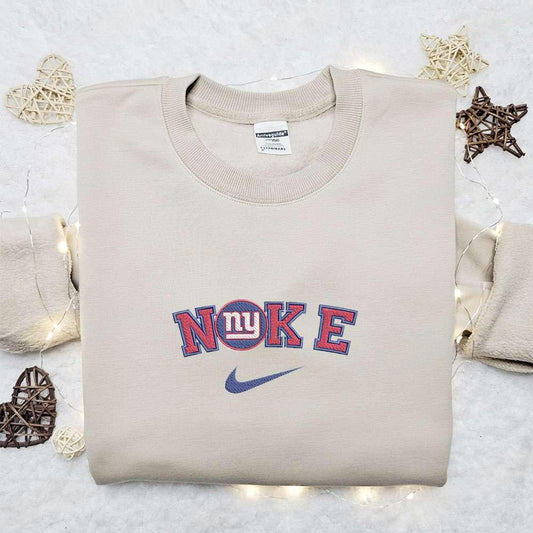 Nike x New York Giants Embroidered Shirt Sports Embroidered Shirt Custom Nike Embroidered Shirt