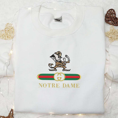 Notre Dame Fighting Irish x Gucci Embroidered Shirt NCAA Sports Embroidered Hoodie Best Gift Idea