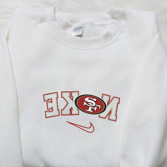 San Francisco 49ers x Nike Reverse Embroidered Shirt NFL Sports Embroidered Hoodie Best Fandom Gift Ideas