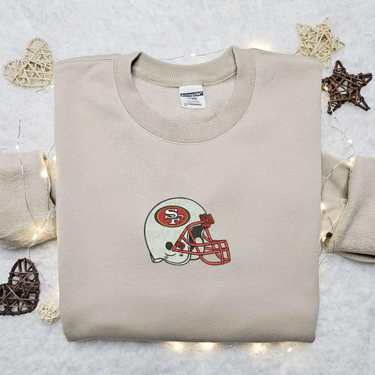 San Francisco 49ers Helmet Embroidered Shirt NFL Sports Embroidered Hoodie Best Gift Idea 1