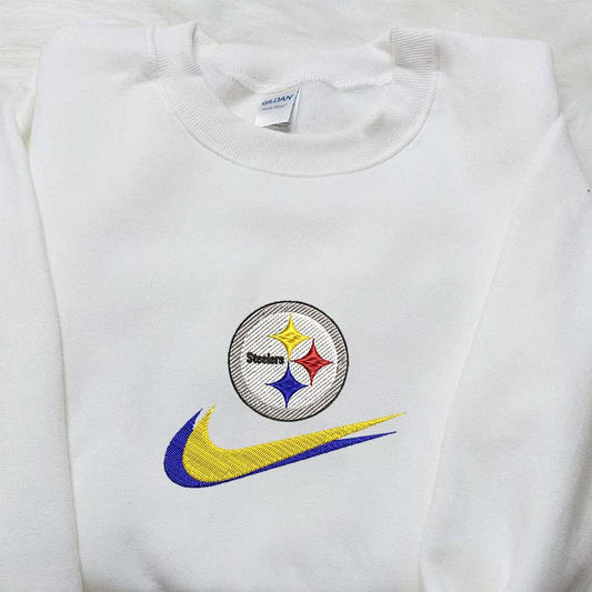 Pittsburgh Steelers x Nike Swoosh Embroidered Shirt NFL Sports Embroidered Hoodie Best Fandom Gift Ideas