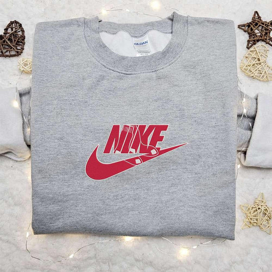 Red Sox x Nike Embroidered Shirt MLB Sports Embroidered Hoodie Nike Inspired Embroidered T Shirt