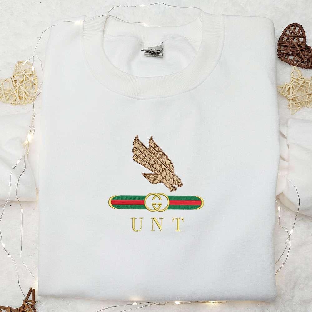 North Texas Mean Green x Gucci Embroidered Shirt NCAA Sports Embroidered Hoodie Best Gift Idea