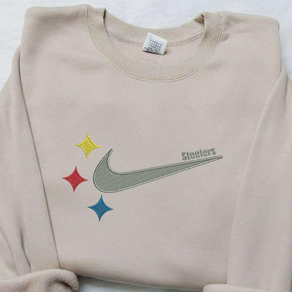Pittsburgh Steelers x Nike Embroidered Sweatshirt NFL Sport Embroidered Shirt Nike Inspired Embroidered Shirt