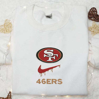 San Francisco 49ers x Nike Swoosh Embroidered Shirt NFL Sports Embroidered Hoodie Best Gift Idea