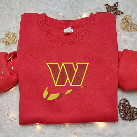 Washington Commanders x Nike Swoosh Embroidered Shirt NFL Sports Embroidered Hoodie Best Gift Idea 1