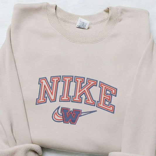Wisconsin Badgers x Nike Embroidered Sweatshirt Nike Inspired Embroidered Hoodie Best Birthday Gift Ideas