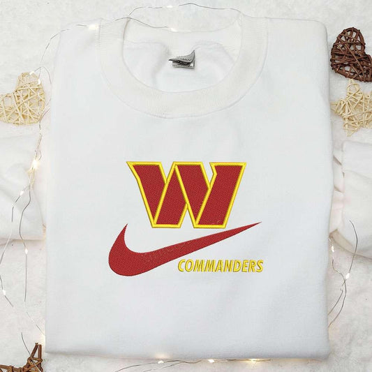Washington Commanders x Nike Swoosh Embroidered Shirt NFL Sports Embroidered Hoodie Best Gift Idea