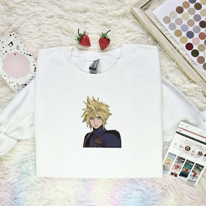 Cloud Strife Final Fantasy Video Game Characters Embroidered Shirt
