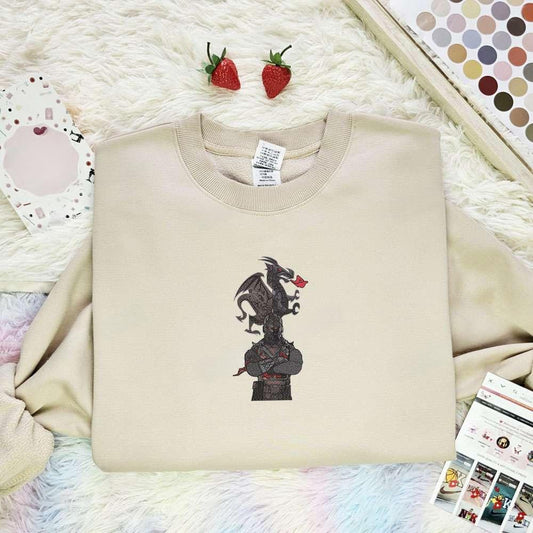 Black Knight Dragon Video Game Characters Embroidered Shirt