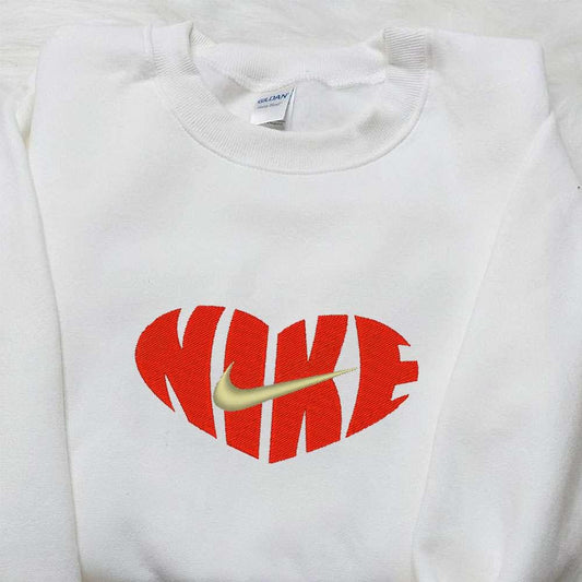 Heart x Nike Embroidered Tshirt Nike Inspired Embroidered Shirt Best Valentines Day Gift Ideas