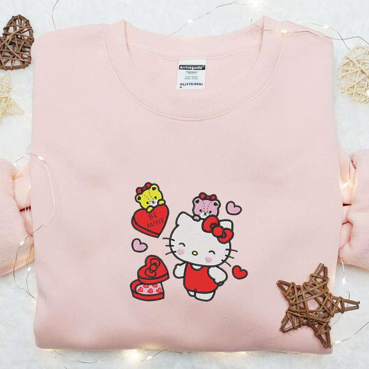 Hello Kitty Chocolate Gift Box Embroidered Shirt Cartoon Embroidered Hoodie Best Valentine Gift Ideas