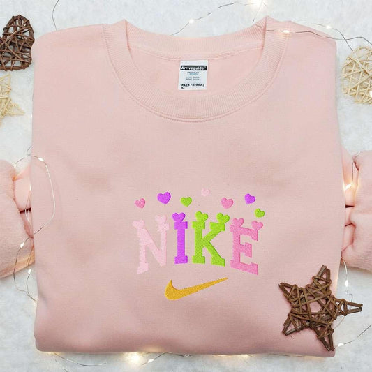 Colorful Hearts x Nike Embroidered Tshirt Nike Inspired Embroidered Shirt Best Valentines Day Gift Ideas