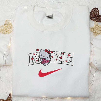 Hello Kitty Cupid Hearts x Nike Embroidered Shirt Valentine Embroidered Hoodie Best Gift For Girlfriend
