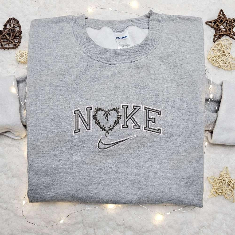 Heart Halloween x Nike Embroidered Sweatshirt Valentine Embroidered Shirt Best Valentines Day Gift Ideas