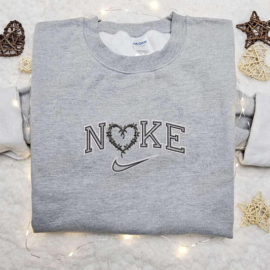 Heart Halloween x Nike Embroidered Sweatshirt Valentine Embroidered Shirt Best Valentines Day Gift Ideas