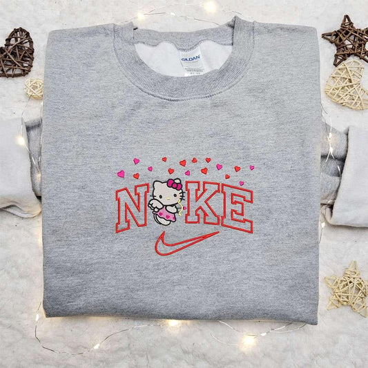 Hello Kitty Cupid Heart x Nike Embroidered Shirt Cartoon Embroidered Hoodie Best Valentine Gift Idea