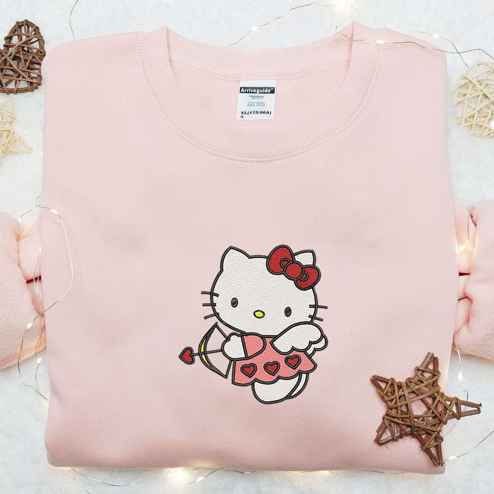 Hello Kitty Cupid Embroidered Shirt Cartoon Embroidered Hoodie Best Valentine Gift Ideas