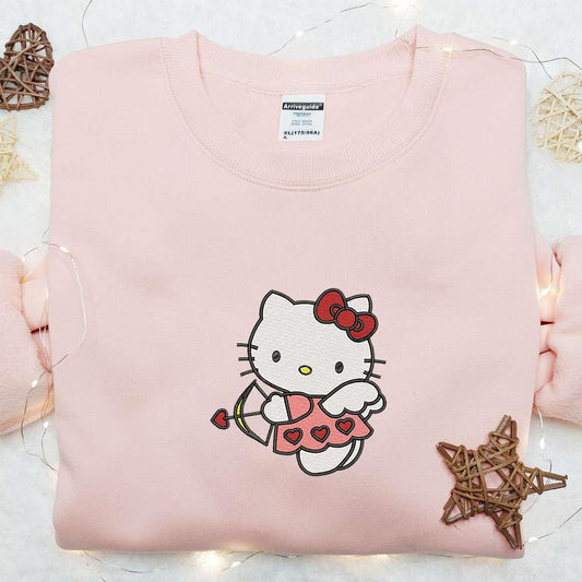 Hello Kitty Cupid Embroidered Shirt Cartoon Embroidered Hoodie Best Valentine Gift Ideas