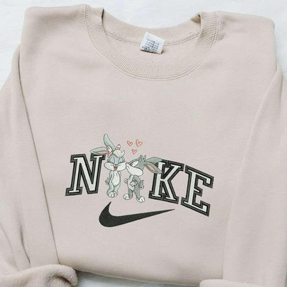 Bugs Bunny and Lola Lola x Nike Embroidered Shirt Disney Characters Embroidered Sweatshirt Custom Embroidered Hoodie