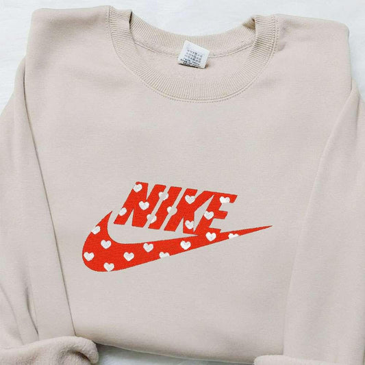 Heart x Nike Embroidered Sweatshirt Custom Embroidered Shirt Best Valentines Day Gift Ideas