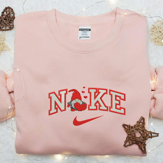 Gnome Heart x Nike Embroidered Shirt Nike Inspired Embroidered Shirt Best Valentines Day Gif