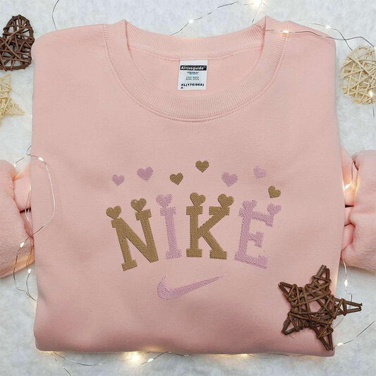 Heart Love x Nike Embroidered Shirt Nike Inspired Logo Shirt Best Valentine's Day Gift