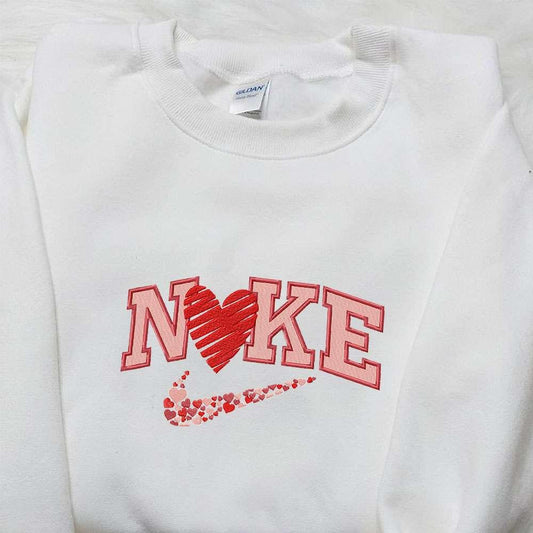 Hearts x Nike Embroidered Tshirt Nike Inspired Embroidered Shirt Best Valentines Day Gift Ideas