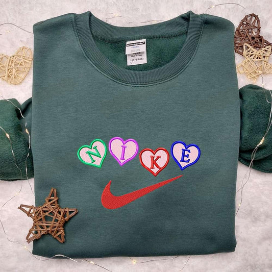 Heart x Nike Embroidered Sweatshirt Valentine Embroidered Shirt Best Valentines Day Gift Ideas