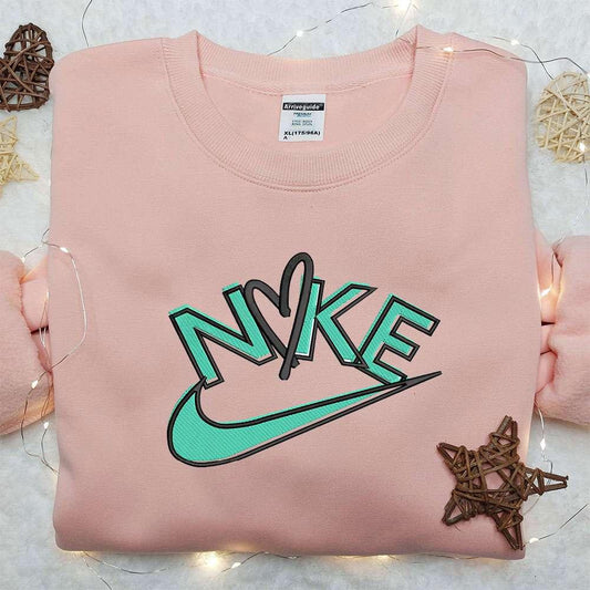 Heart x Nike Embroidered Sweatshirt Nike Inspired Embroidered Shirt Best Valentines Day Gift Ideas