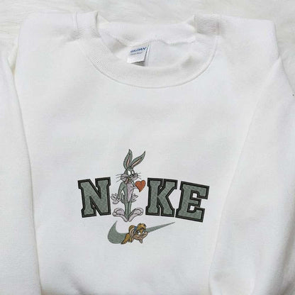 Bugs Bunny Heart Lola Bunny x Nike Embroidered Shirt Disney Looney Tunes Embroidered Shirt Valentine Embroidered Hoodie