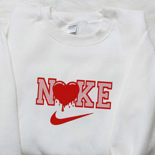 Heart x Nike Embroidered Shirt Custom Nike Embroidered Shirt Best Valentines Day Gift Ideas