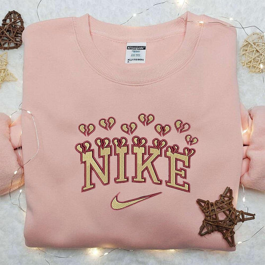 Broken Heart x Nike Embroidered Sweathirt Nike Inspired Embroidered Shirt Best Valentines Day Gift Ideas