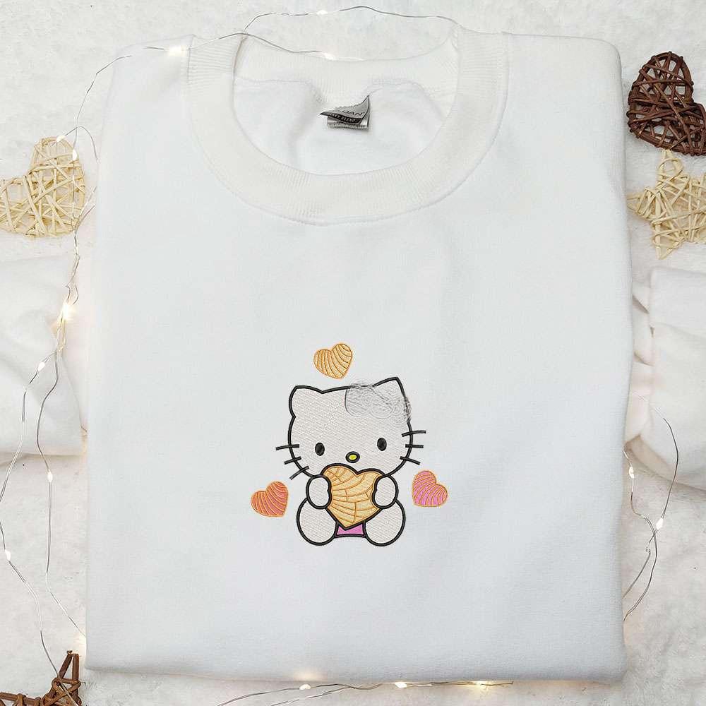 Hello Kitty Heart Cookie Embroidered Shirt Cartoon Embroidered Hoodie Best Valentine Gift Ideas