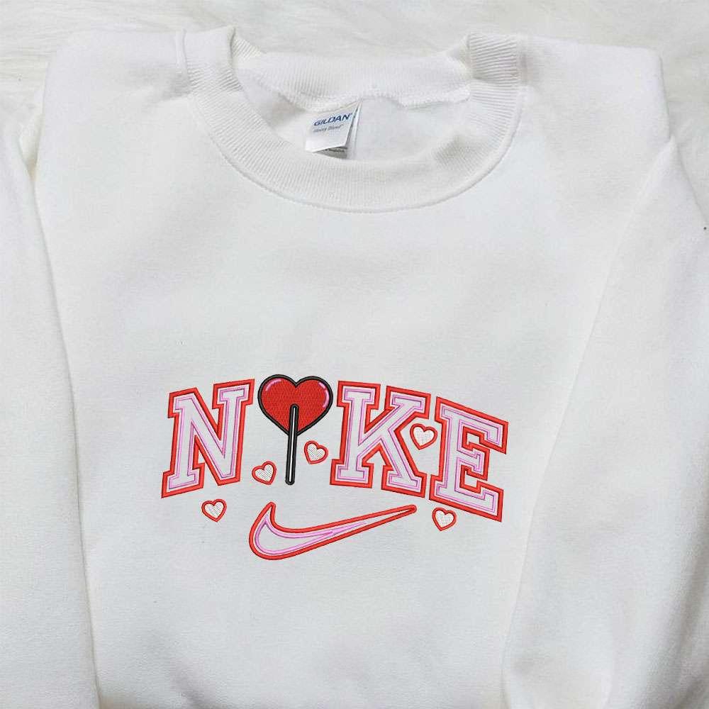 Heart x Nike Embroidered Sweatshirt Nike Inspired Embroidered Shirt Best Valentines Day Gift Ideas 1