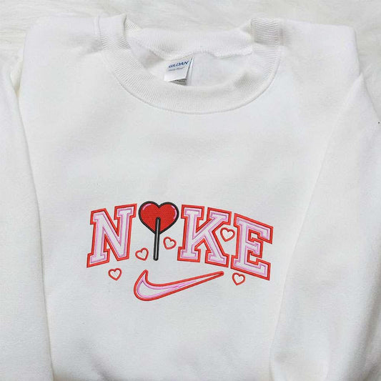 Heart x Nike Embroidered Sweatshirt Nike Inspired Embroidered Shirt Best Valentines Day Gift Ideas 1