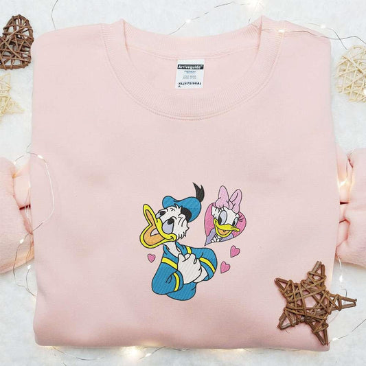 Donald Thinking Of Daisy Embroidered Shirt Disney Characters Embroidered Shirt Best Valentines Day Gift Ideas