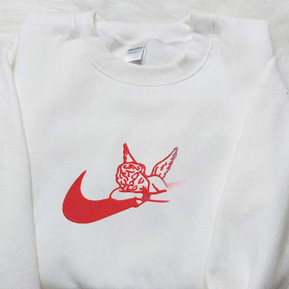 Cupid x Nike Embroidered Shirt Valentine Embroidered Shirt Custom Nike Embroidered Shirt