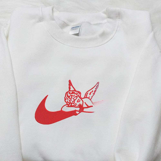 Cupid x Nike Embroidered Shirt Valentine Embroidered Shirt Custom Nike Embroidered Shirt