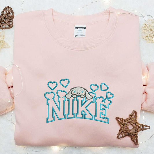 Cinnamoroll Hearts x Nike Embroidered Shirt Cartoon Embroidered Hoodie Valentine Gift Idea