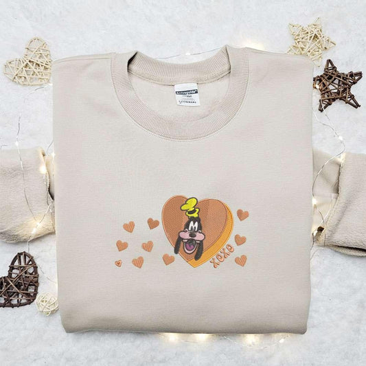 Goofy Hearts Xoxo Embroidered Shirt Disney Characters Embroidered Hoodie Best Gift For Family