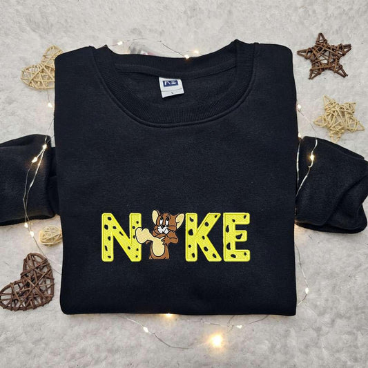 Jerry Heart x Nike Cartoon Embroidered Sweatshirt Warner Bros Characters Embroidered Shirt Best Birthday Gift Ideas for Family