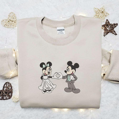 Mickey And Minnie Wedding Embroidered T shirt Disney Characters Embroidered T shirt Best Valentines Day Gift Ideas 2
