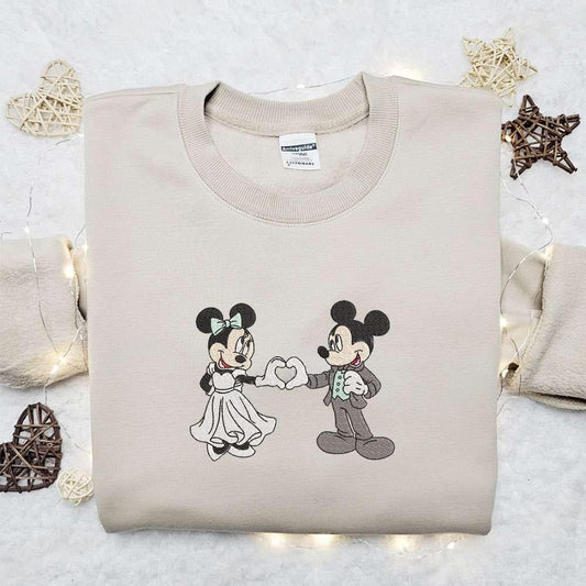 Mickey And Minnie Wedding Embroidered T shirt Disney Characters Embroidered T shirt Best Valentines Day Gift Ideas 2