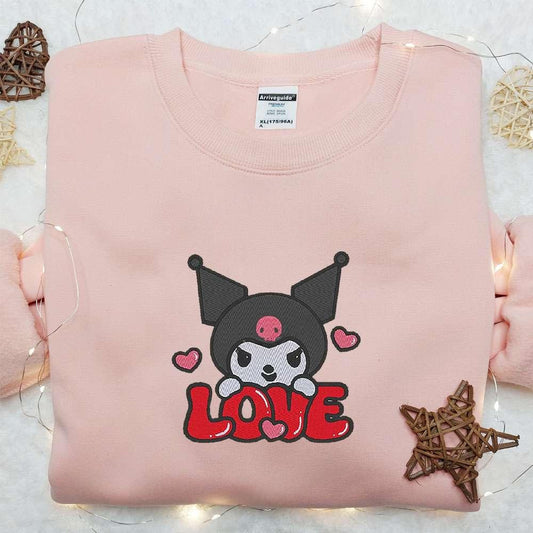 Kuromi Love Embroidered Shirt Valentine Embroidered Hoodie Best Gift For Girlfriend