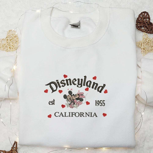 Mickeykissland Embroidered T shirt Disney Characters Embroidered T shirt Valentines Day Gift ideas